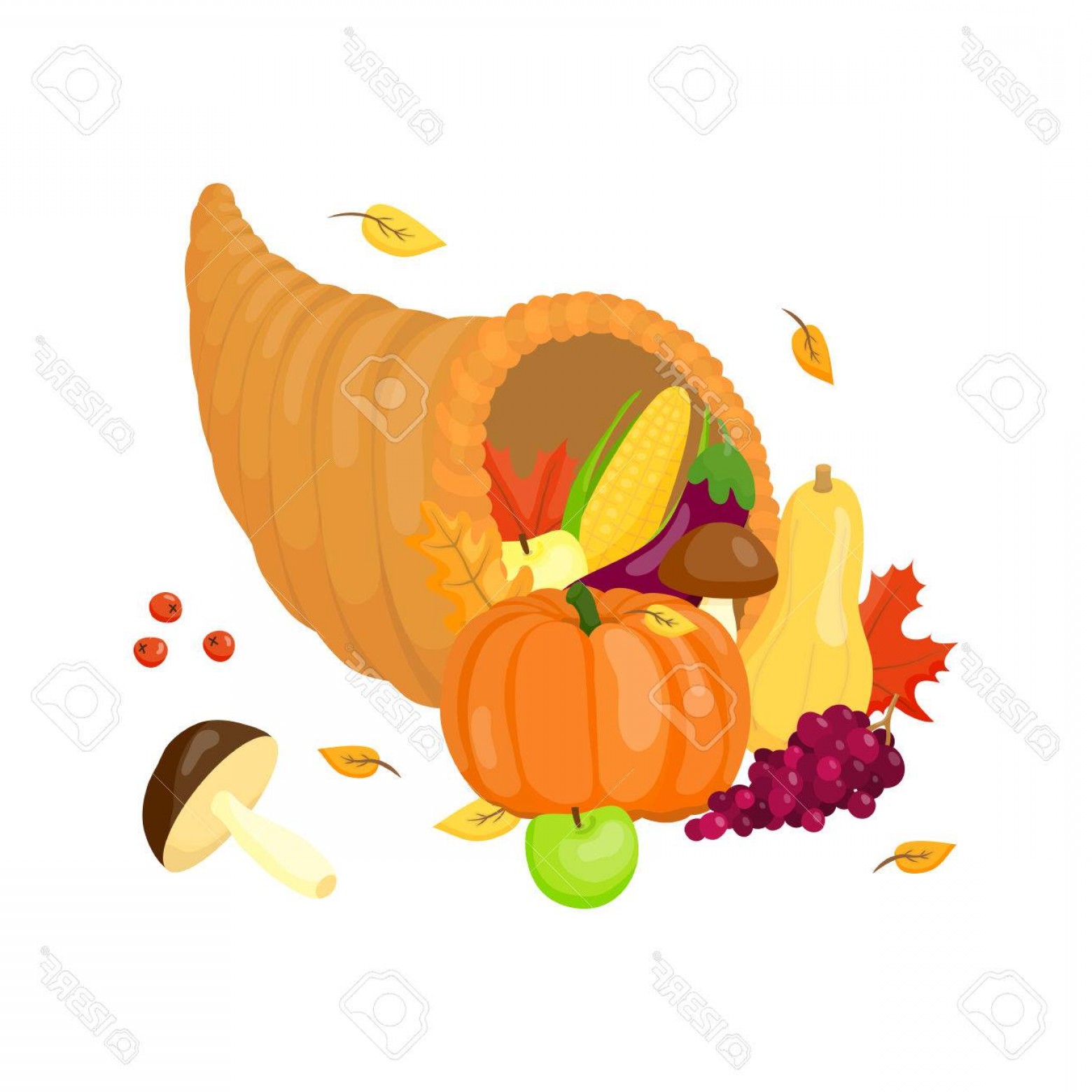 1560x1560 Photostock Vector Thanksgiving Full Cornucopia With Vegetables