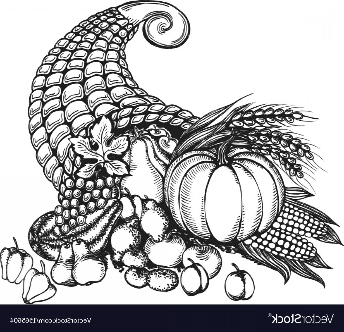 1200x1158 Thanksgiving Cornucopia Full Of Harvest Fruits And Vector