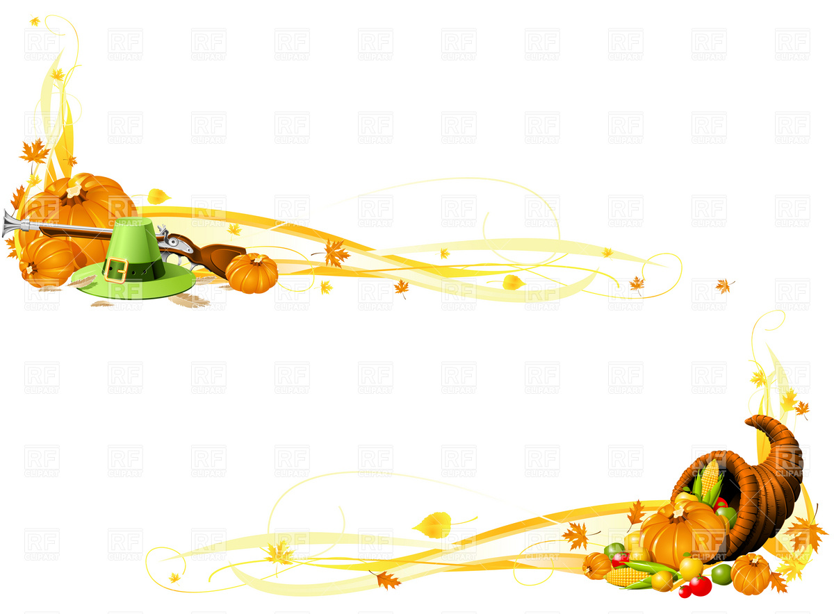 1200x884 Thanksgiving Banners With Cornucopia And Pilgrim Hat Vector Image