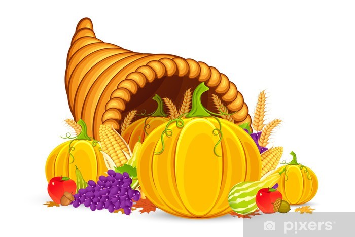 700x467 Vector Illustration Of Thanksgiving Cornucopia With Vegetable Wall