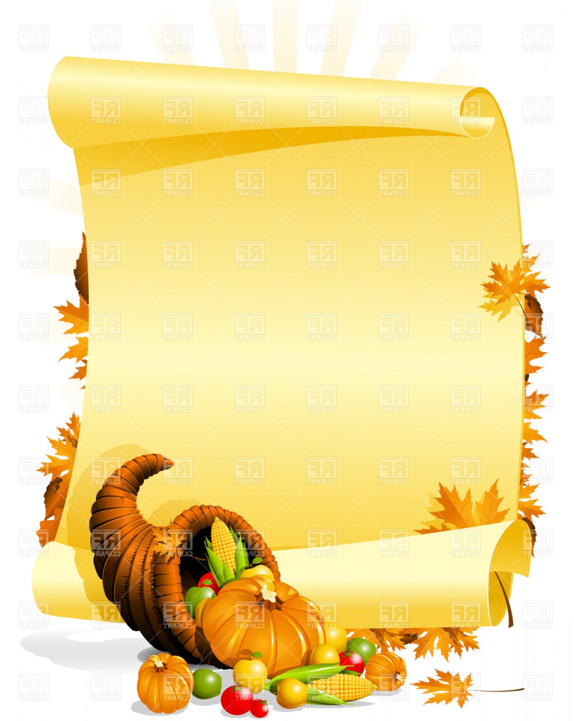 1148x1440 Blank Thanksgiving Invitation With Cornucopia And Vegetables