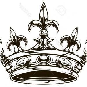 300x300 Photostock Vector Graphic Black And White King Crown With Royal