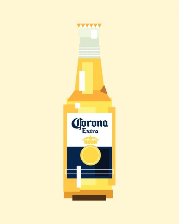 600x750 Icobeer Corona Beer Bottle Illustration Advertisement Bottle
