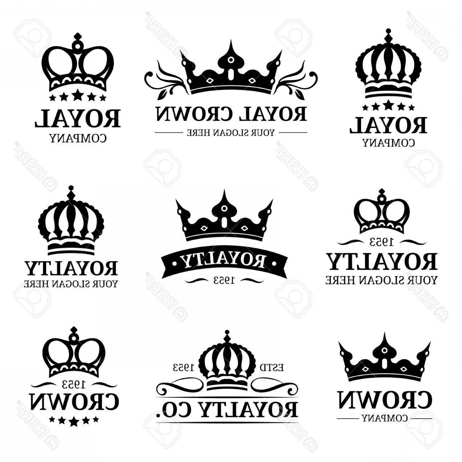 1560x1560 Photostock Vector Vector Crown Logos Set Luxury Corona Monograms