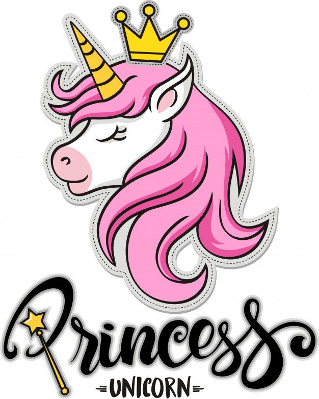 626x782 Princesa, Lindo Unicornio Con Corona Vector Premium Unicornios