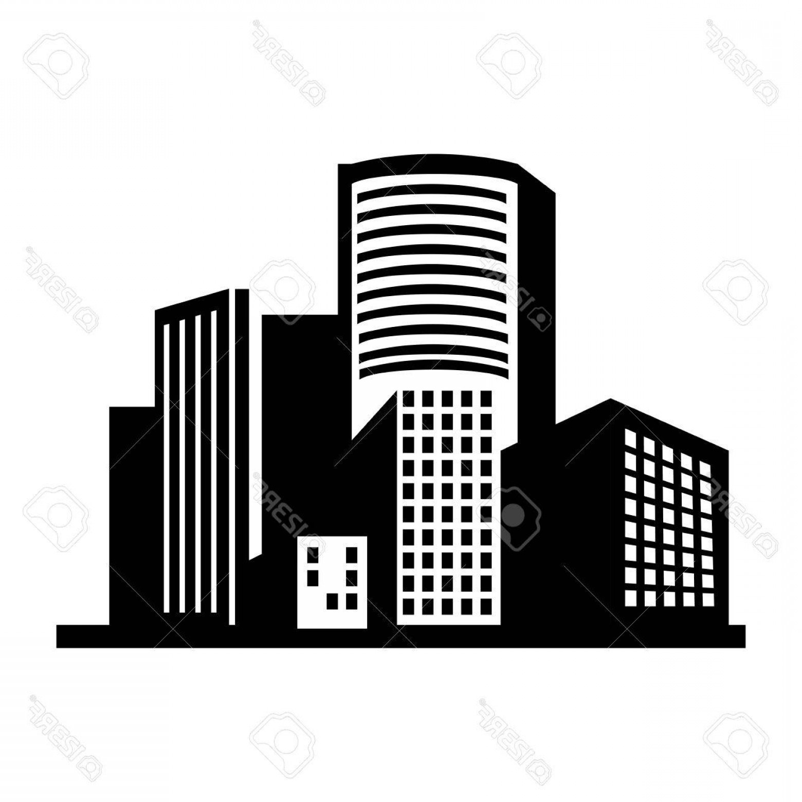 1560x1560 Photostock Vector Building Structure Silhouette Window Tower City