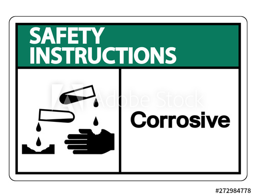 500x386 Safety Instructions Corrosive Symbol Sign Isolate On White