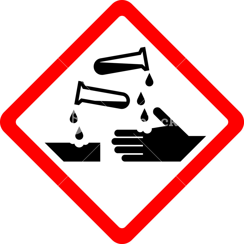 1000x1000 Corrosive, New Safety Symbol, Simple Vector Illustration Royalty