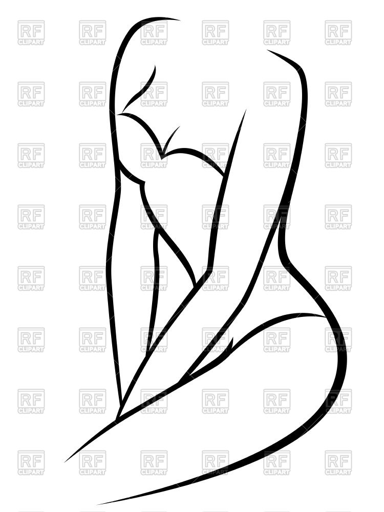 750x1000 Female Body In Underwear Corset Outline Vector Image Of People