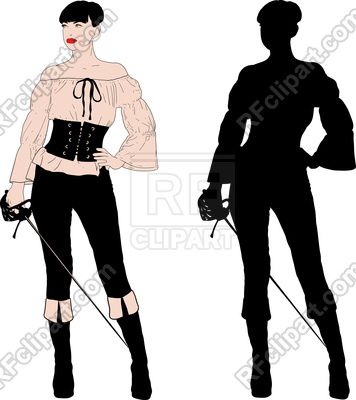356x400 Girl Pirate In Pants And Corset Vector Image Of People Sharpner