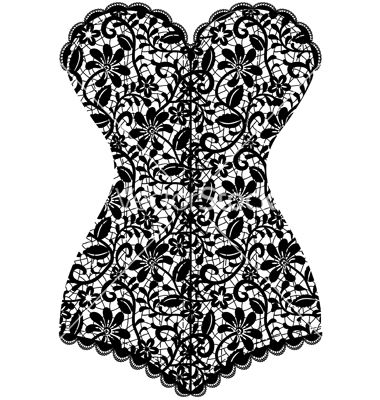 380x400 Black Lace Corset Corset Vector