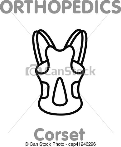 388x470 Vector Line Icon Orthopedic Corset Medical Equipment