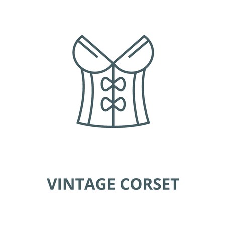 450x450 Vintage Corset Vector Line Icon, Outline Concept, Linear Sign
