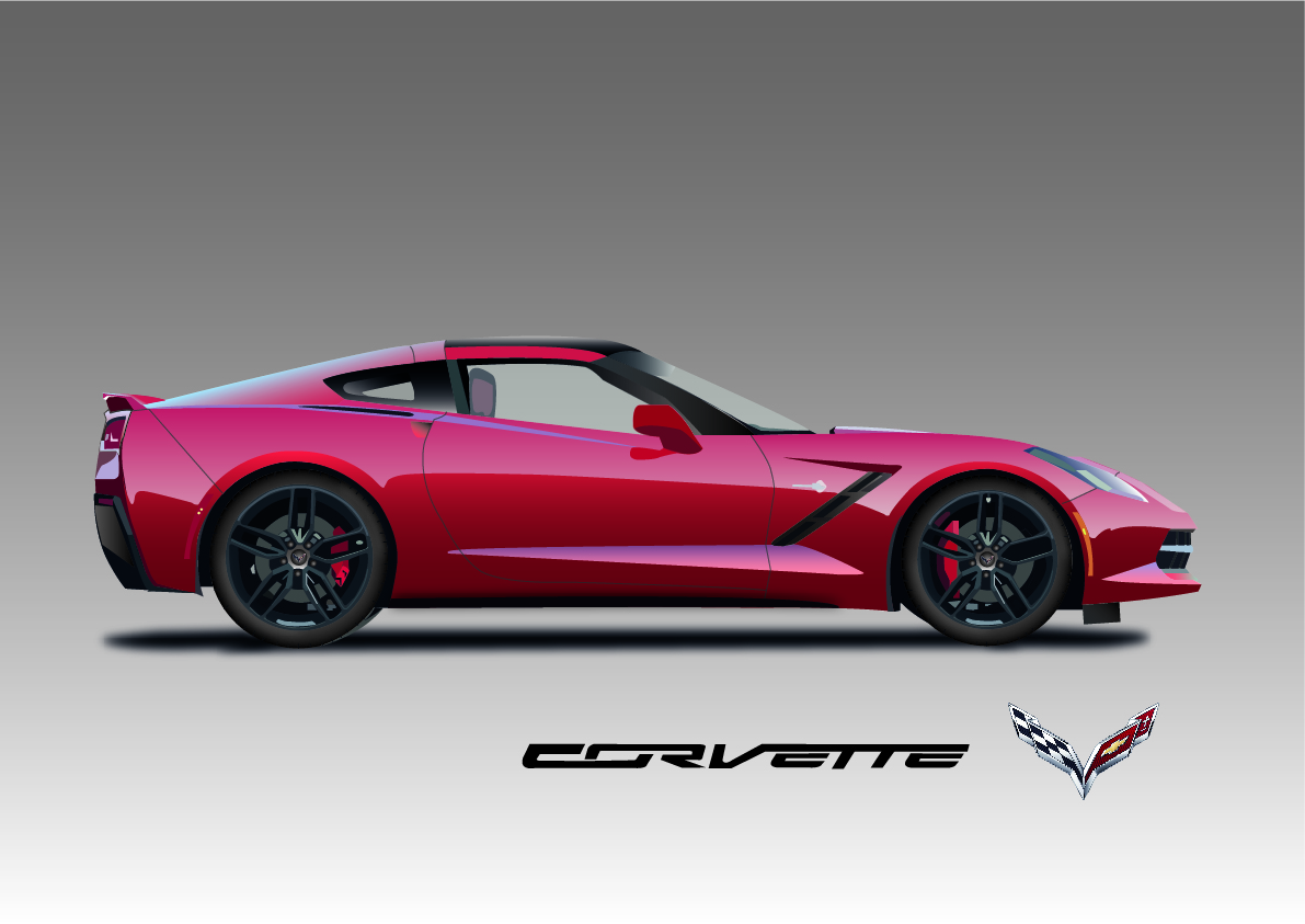 1191x843 Vector Illustration Of A Corvette Stingray Nippress Design