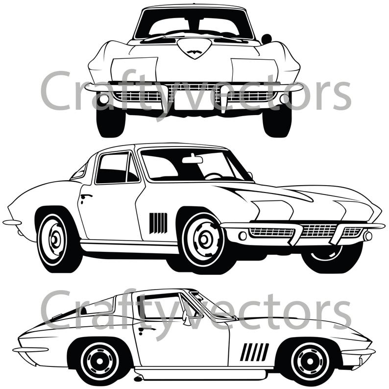 Corvette Stingray Vector Etsy 794x794 Corvette Stingray Vector Etsy