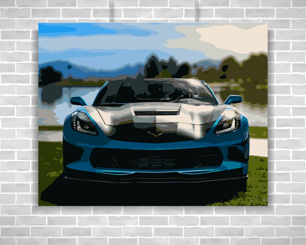 Chevrolet Corvette Vector Art Print 1000x800 Chevrolet Corvette Vector Art Print