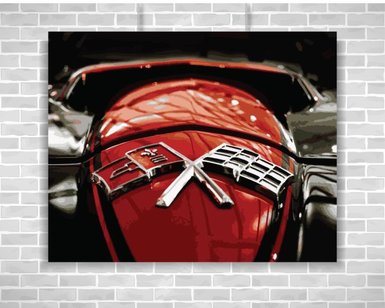 750x600 Chevrolet Corvette Badge Vector Art Print