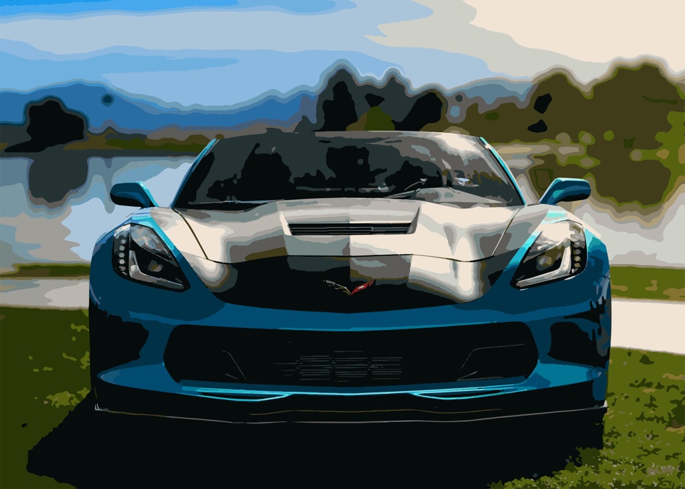 1000x714 Chevrolet Corvette Vector Art Print