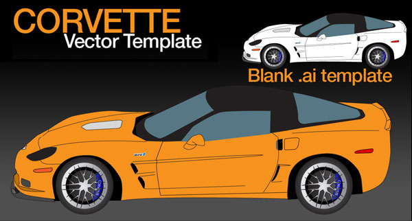 600x322 Corvette Vector Template Download Free Vector Art Free Vectors