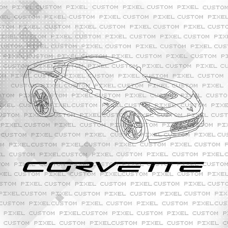 736x736 Vector Car Chevrolet Corvette Stingray Outline Vector Car
