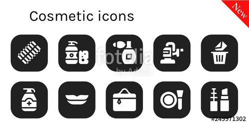 500x250 Cosmetic Icon Set Stock Image And Royalty Free Vector