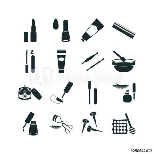 500x500 Cosmetic Icon Set Nails Icon And Cosmetic Cream Icon Vector Icons