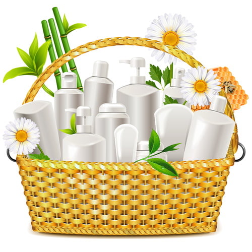500x500 Basket With Natural Cosmetic Vector Material Free