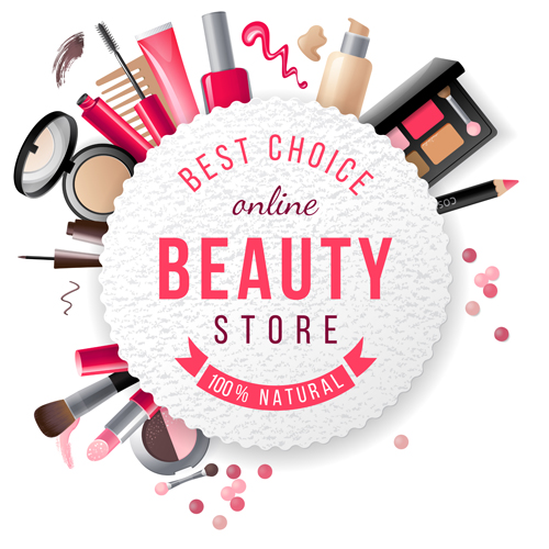 Cosmetic With Beauty Background Vector Free Download 500x500 Cosmetic With Beauty Background Vector Free Download