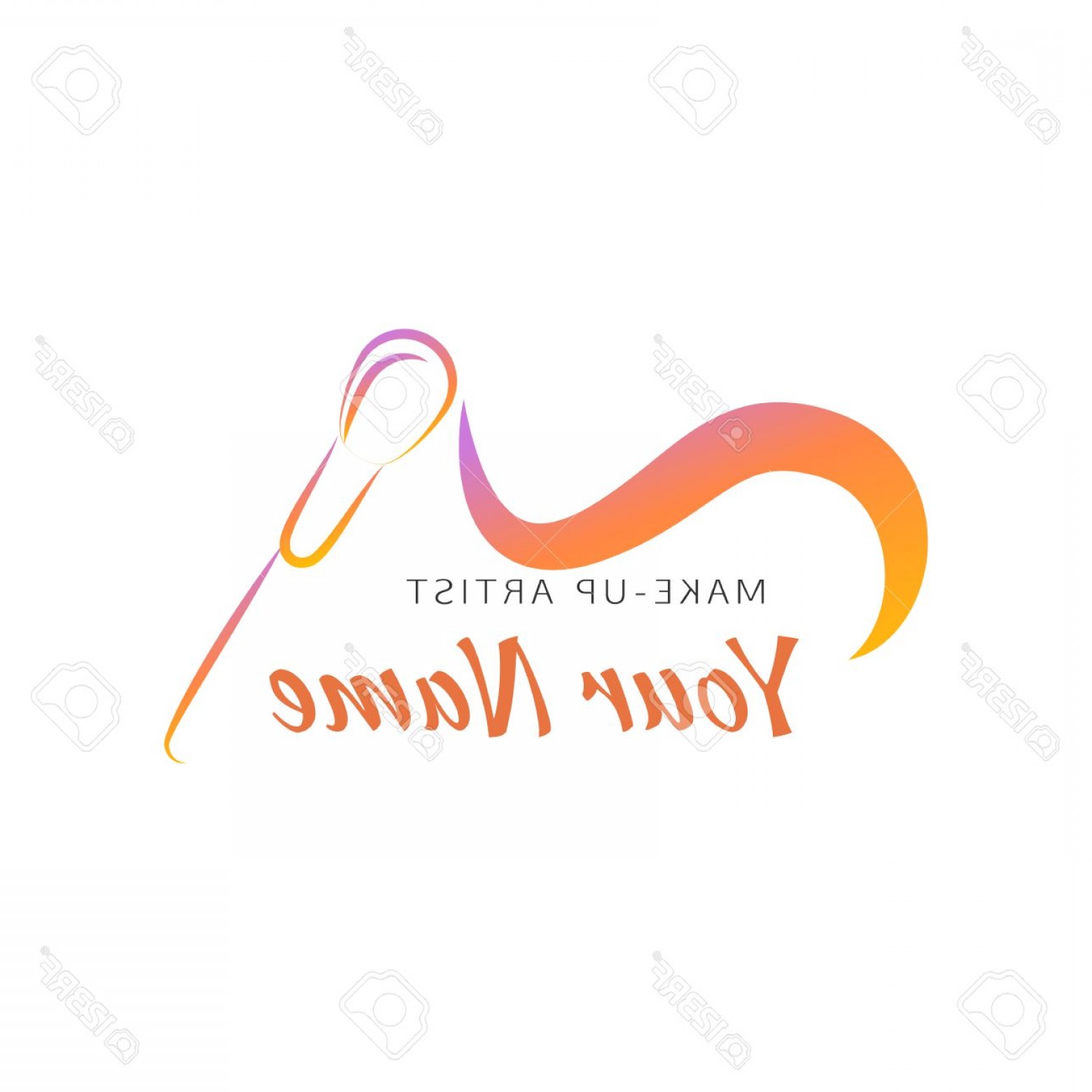 Photostock Vector Makeup Brush With Curved Line Abstract Design 1560x1560 Photostock Vector Makeup Brush With Curved Line Abstract Design