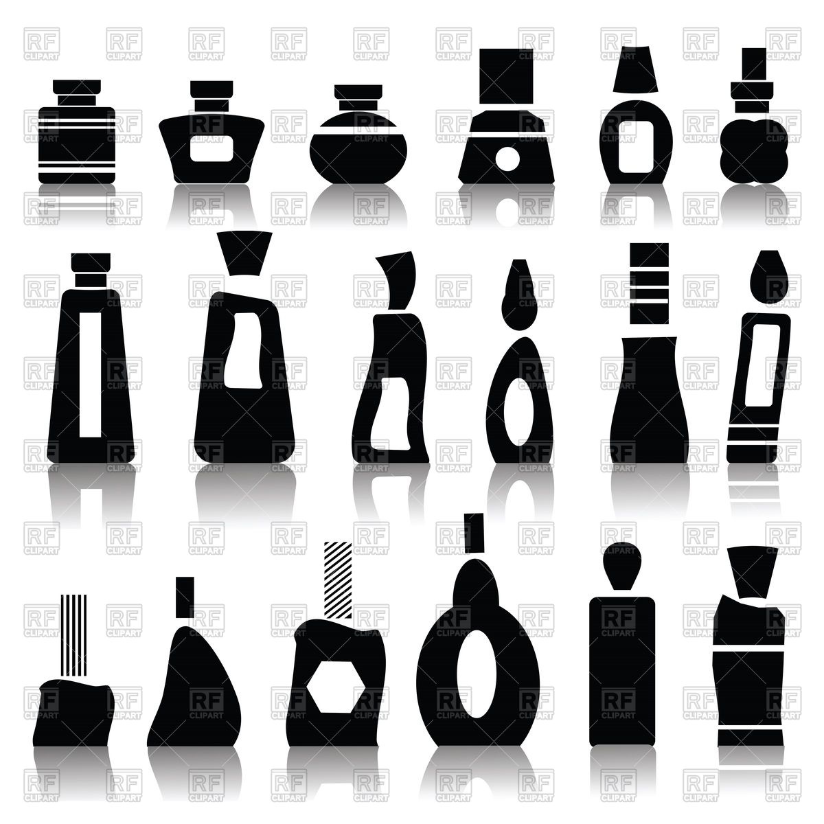 Silhouettes Of Cosmetic Bottles 1200x1200 Silhouettes Of Cosmetic Bottles