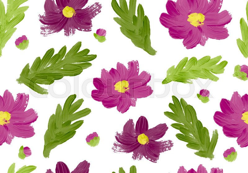 800x558 Cosmos Flower Seamless Pattern Stock Vector Colourbox