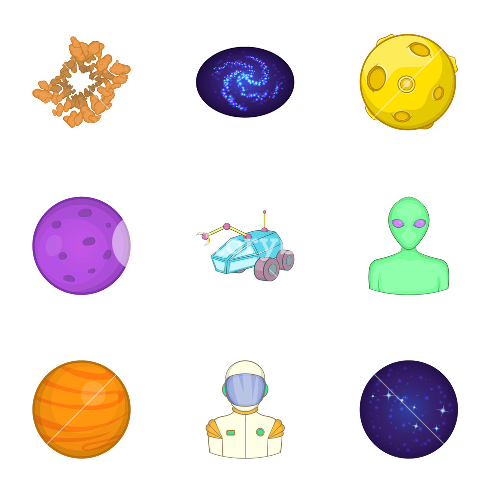 1000x1000 Cosmos Icons Set Cartoon Illustration Of Cosmos Vector Icons