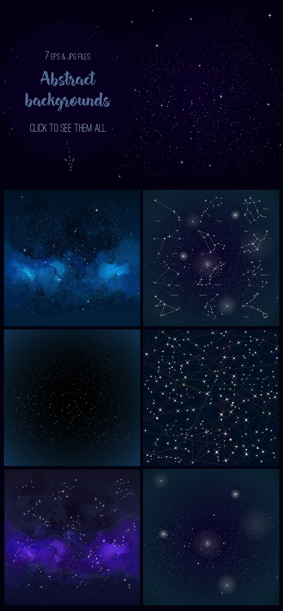 1160x2500 Cosmos Vector Set In Design Elements On Yellow Images Creative Store