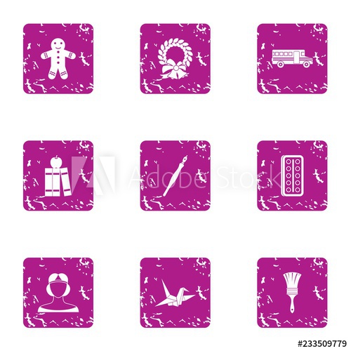 500x500 Cosplay Icons Set Grunge Set Of Cosplay Vector Icons For Web