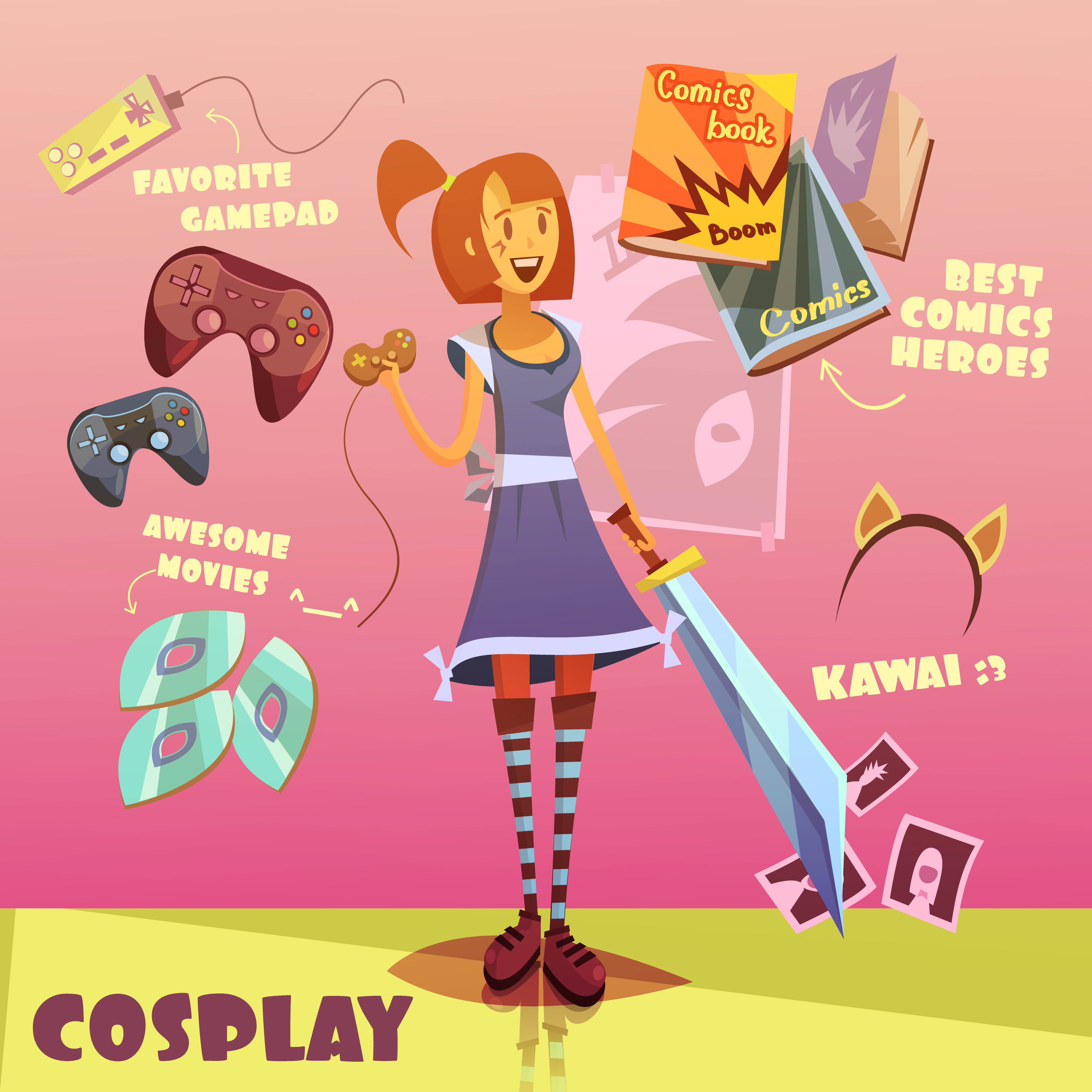 4500x4500 Cosplay Free Vector Art