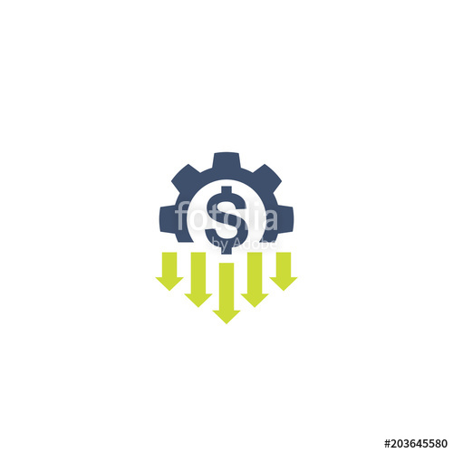 500x500 Cost Reduction Icon On White Stock Image And Royalty Free Vector