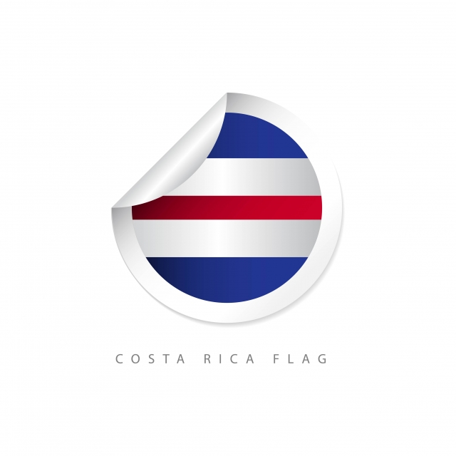 640x640 Costa Rica Label Flags Vector Template Design Illustration, Costa