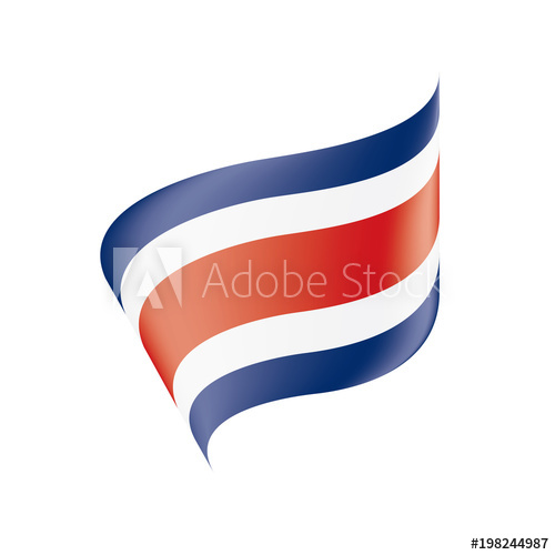 500x500 Costa Rica Flag, Vector Illustration