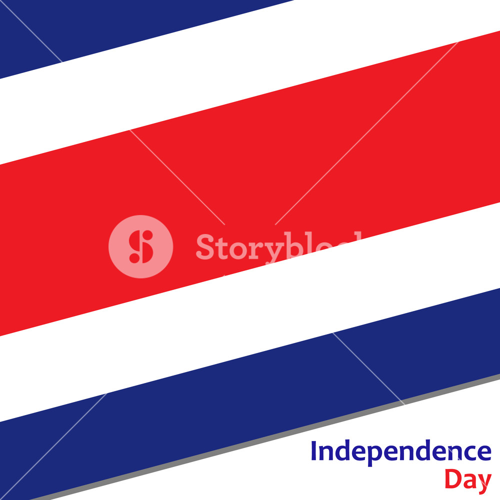 1000x1000 Costa Rica Independence Day With Flag Vector Illustration For Web