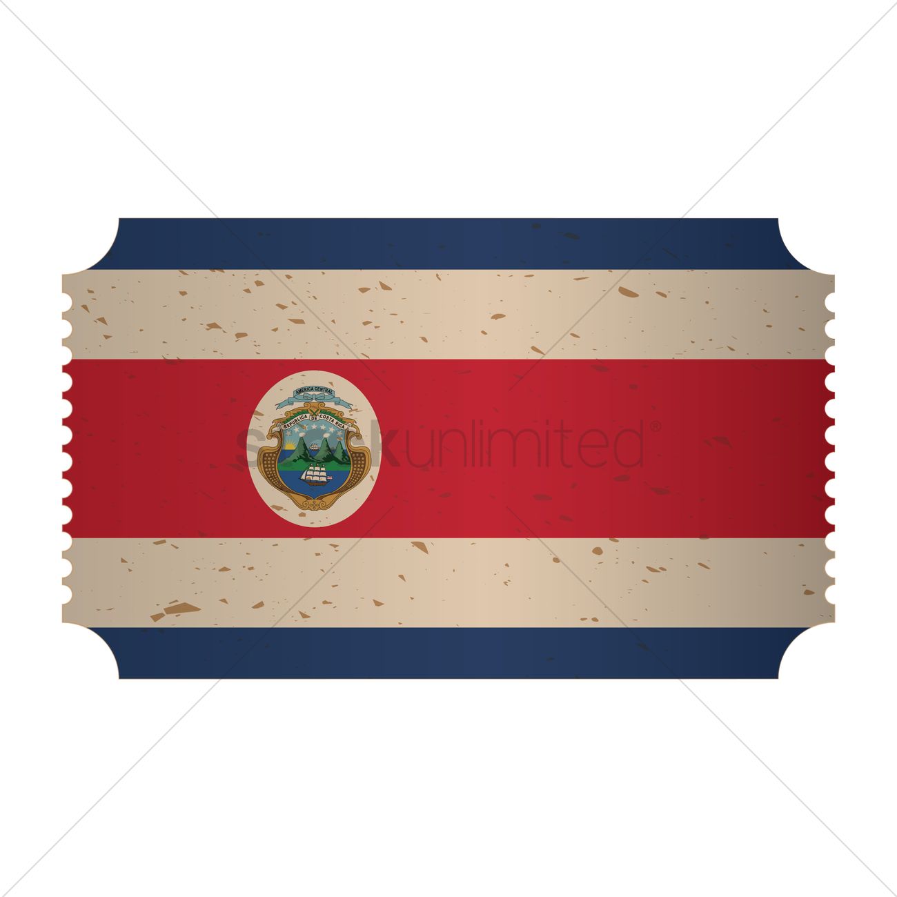 1300x1300 Costa Rica Flag Vector Image