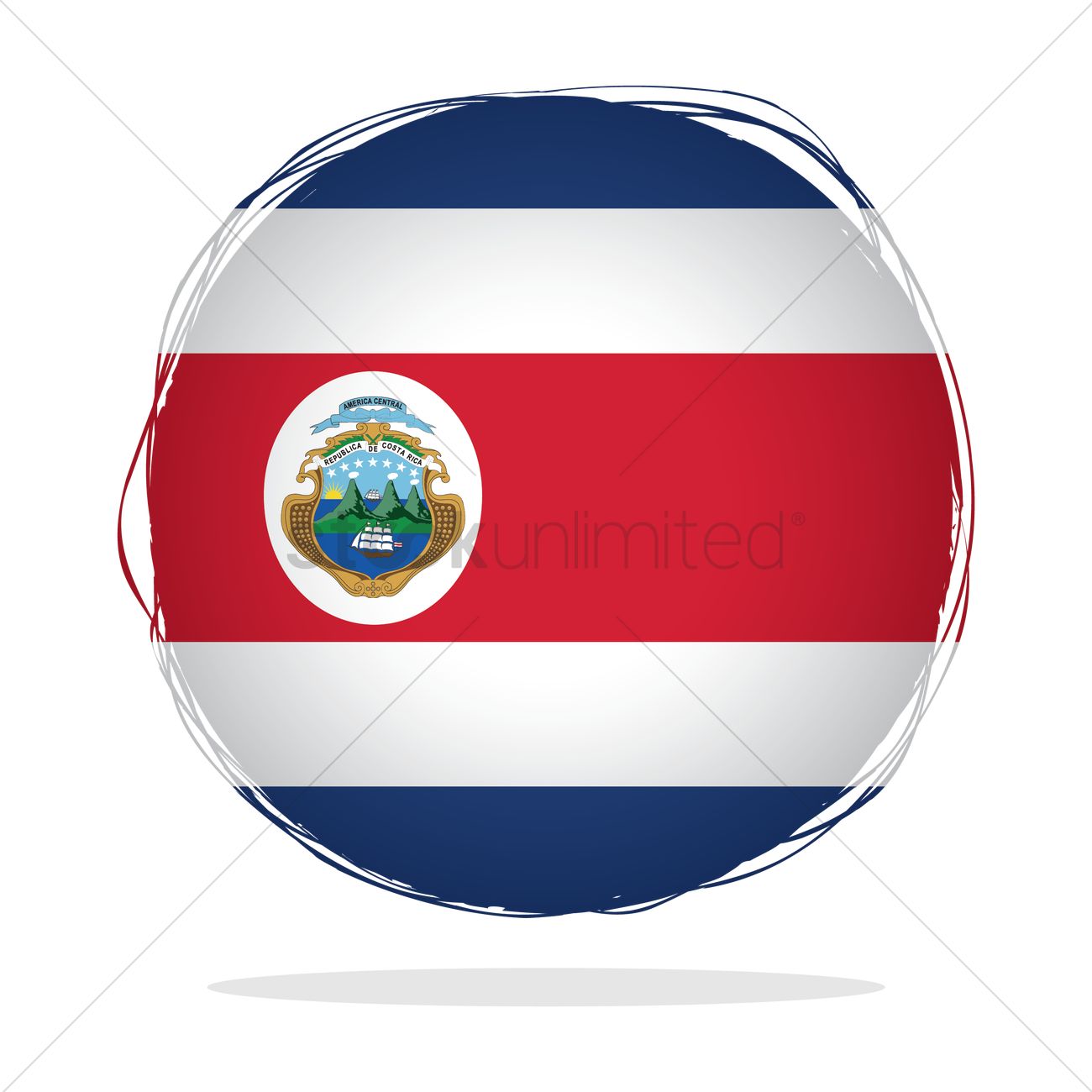 1300x1300 Costa Rica Flag Vector Image