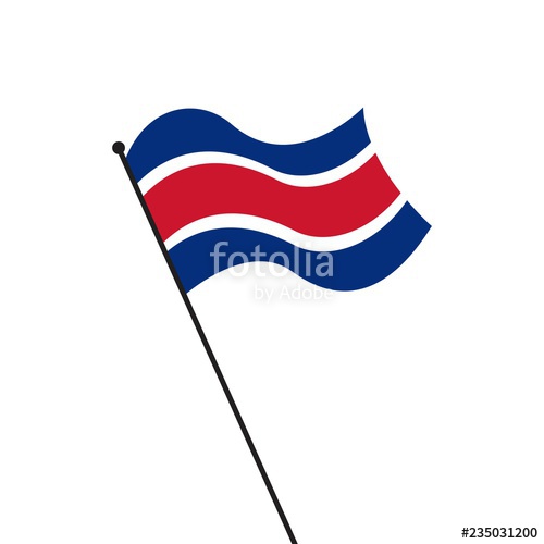500x500 Costa Rica Flag Vector Template Design Illustration Stock Image