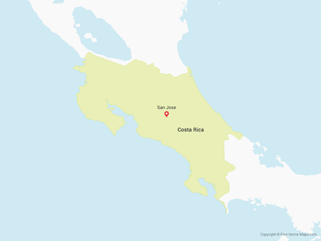 460x345 Vector Maps Of Costa Rica Free Vector Maps