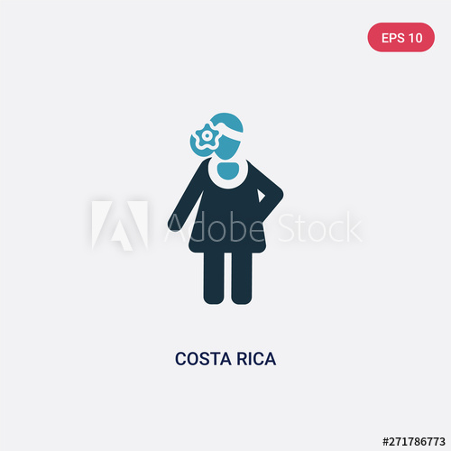 500x500 Two Color Costa Rica Vector Icon From People Concept Isolated