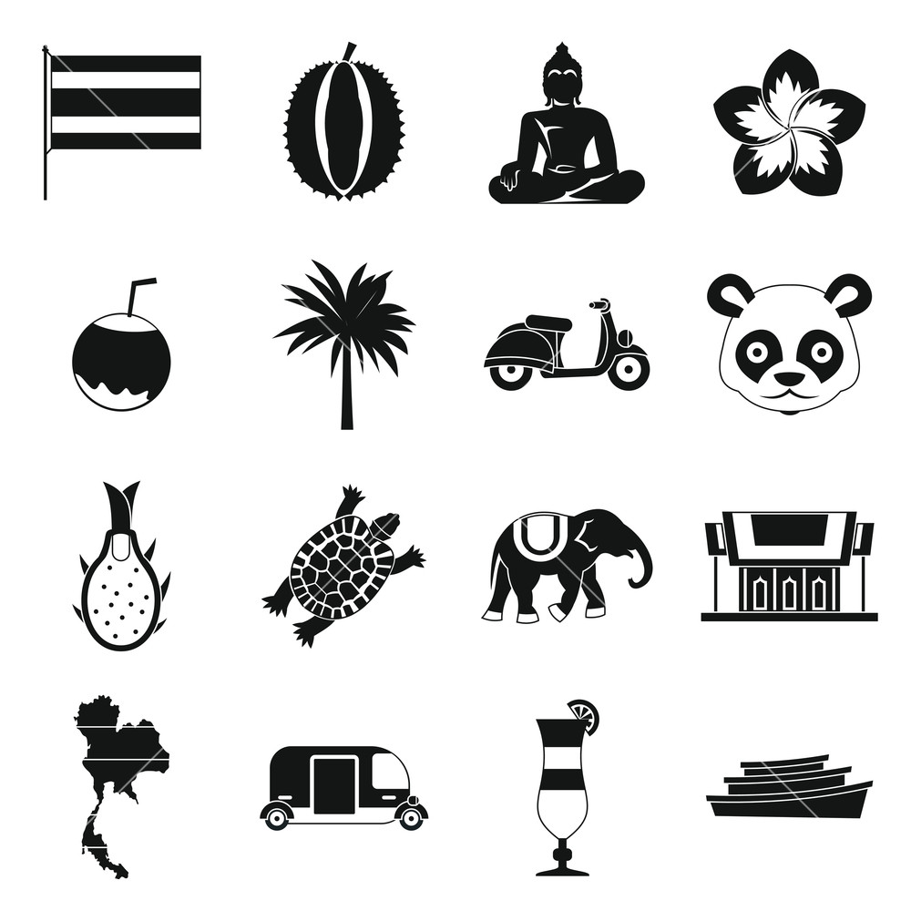 1000x1000 Costa Rica Icons Set In Simple Ctyle Republic Of Costa Rica Set