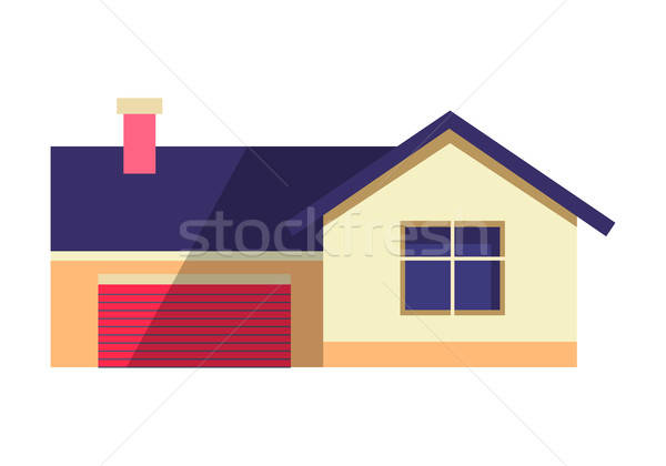 600x420 House Vector Illustration In Flat Country Cottage Vector