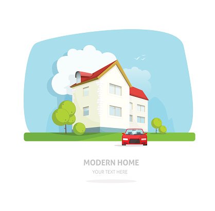 418x412 Modern Home Facade Contemporary, House Traditional Cottage Vector