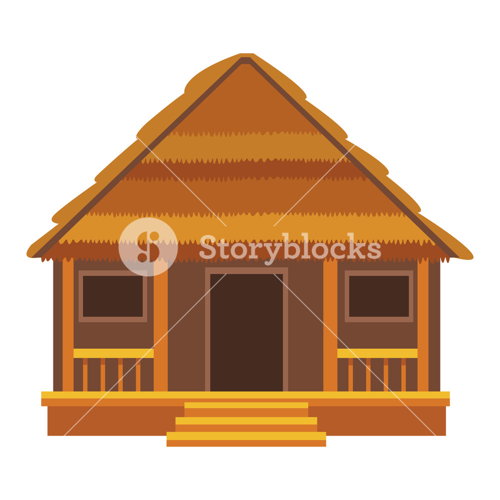 1000x1000 Cottage Isolated Icon Colorful In Wh Vector Illustration Graphic