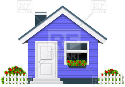 400x277 Blue Country House With Porch And Chimney