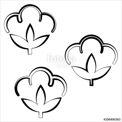 500x500 Cotton Flower Icon, Cotton Ball, Cotton Fiber Stock Image